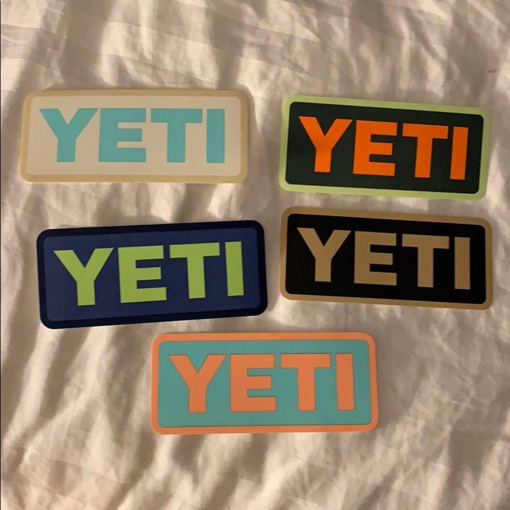 5 Yeti stickers/decals